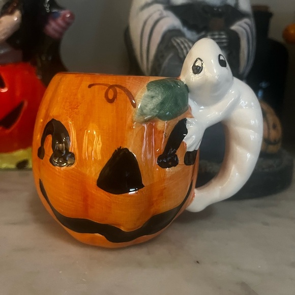 Ghost Halloween mug pumpkin ghost ceramic NEW JackOLantern JOL funny - Picture 4 of 10